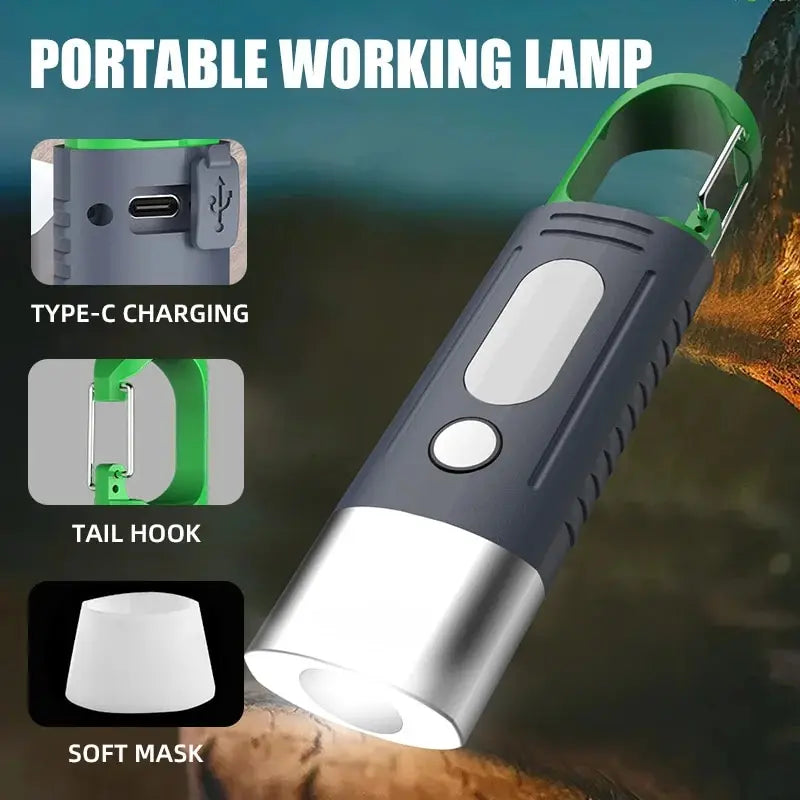 Mini High Power LED Flashlight Camping Flashlight, Waterproof Light, Lampshade