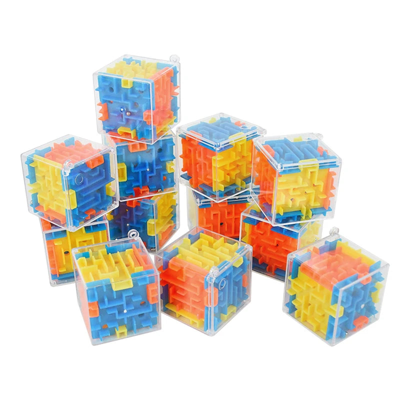 1 Pcs 3D Cube Rolling Beads Maze Kids Toy